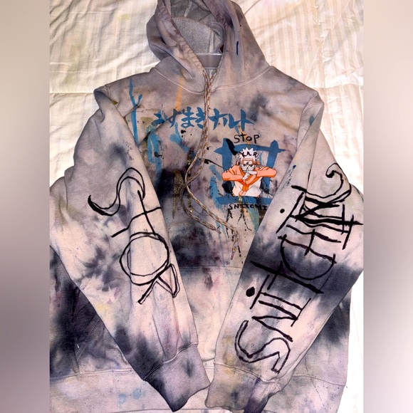 Hoody japanese ๐ stop snitching anime oversized xl (xxl) hoodie NWOT TIE dye - Picture 6 of 17